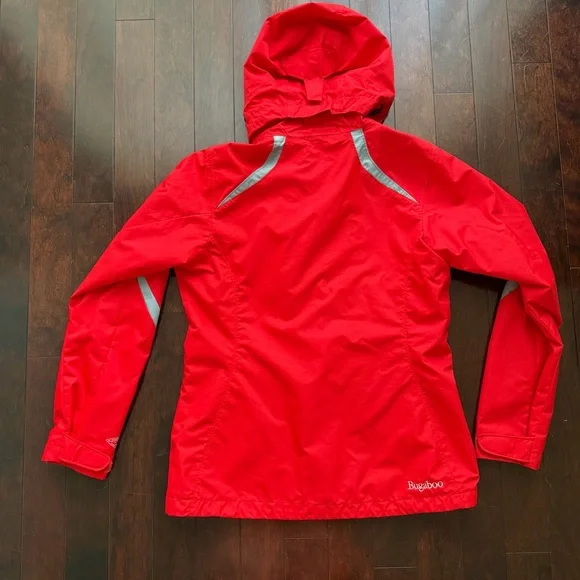 Columbia Women's Omni-Tech Hooded Rain Coat, Size medium, Red, Zip, Interchange - Picture 8 of 12